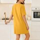 thumbnail image 5 of TaTaai Ladies Classic Solid Color Round Neck Short Sleeve Casual Dress with Functional Pockets Soft Stretchy Material Fashion Midi Dress for Spring Summer Daily Outings Gift, 5 of 6