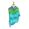 thumbnail image 2 of Colorful Rainbow Silky Tropical Colorful Exotic Pashmina Wrap Shawl Scarf, 2 of 5