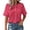 Watermelon Red, variant on zbxnLI Women Casual Button down Blouses Tops Summer Short Sleeve Top Breathable Comfort Loose Ruffle Neck Outfits