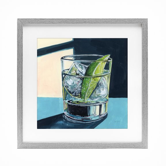 Stupell Industries Eclectic Strong Gin and Tonic Gray Framed Print Under Glass, 16 x 16, by Kate Jarvik Birch