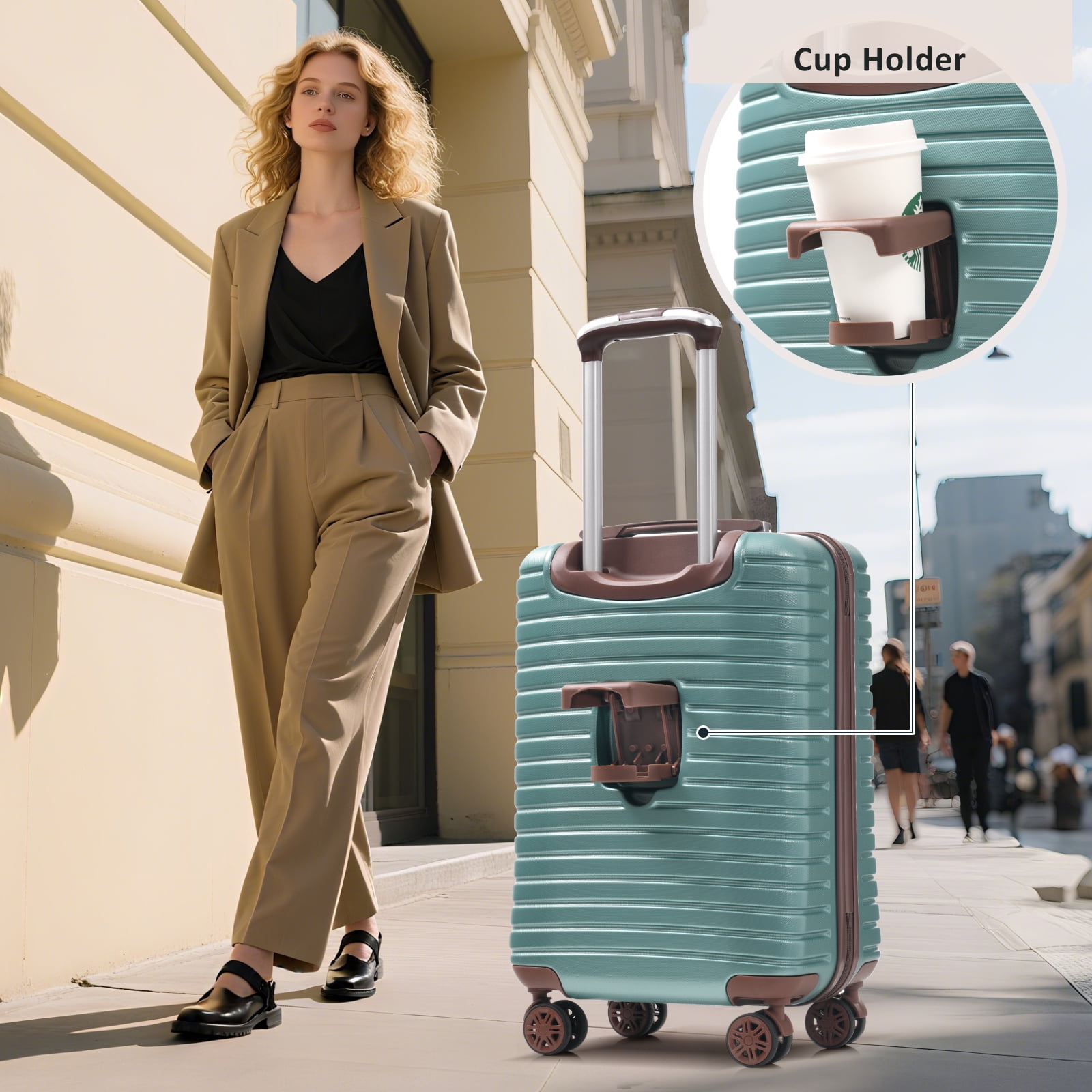 2-Piece Luggage Set, 20" & 28", ABS Hard Shell, TSA Lock, 360° Spinner Wheels, 8-Piece Packing Cubes