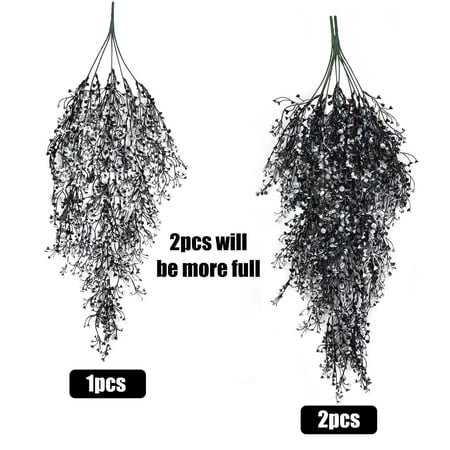 Bwiyojiz Artificial flowers Simulation Green Rattan Flower Wall Hanging Home Decoration Gifts for Sisters Black