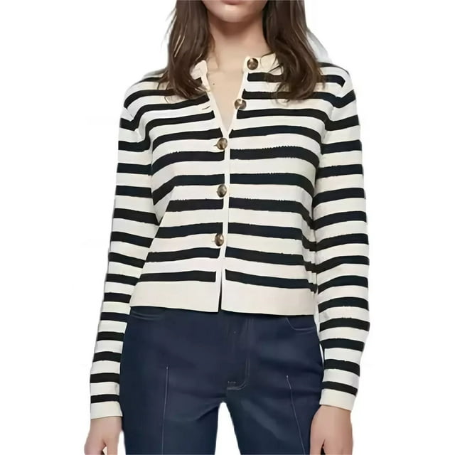 Comodidad Dama Sueter Rojo Negro Mujer Cardigan