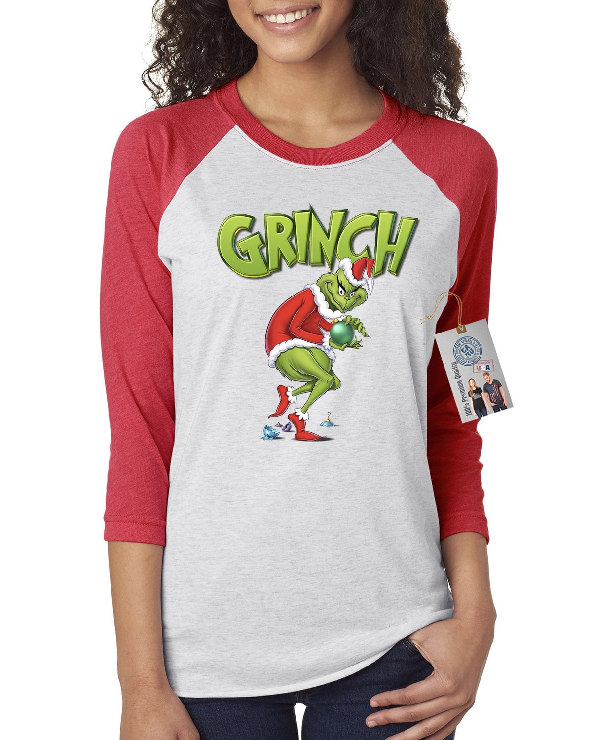 Childs custom Grinch love raglan t shirt