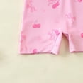thumbnail image 4 of lnmuld Toddler Baby Girls One Piece Swimsuit UPF 50+ Sun Protection Short Sleeve Zipper Bathing Suit Cherry Bow Print Beach Swimwear Size:0-6 Months, 4 of 9