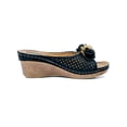thumbnail image 2 of Good Choice Womens Juliet Faux-Leather Perforated Wedge Sandals, 2 of 3