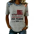 thumbnail image 4 of Youpwaven Women's America 250th Anniversary USA T-Shirt, 1776-2026 We The People Patriotic Graphic Top, 250 Years Celebration Independence Day Crew Neck Tee, 4 of 5