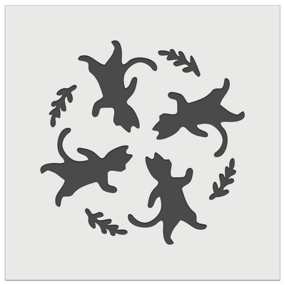 Dancing Walking Cats Pattern DIY Cookie Wall Craft Stencil - 4.5 Inch