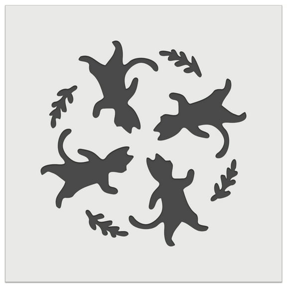 Dancing Walking Cats Pattern DIY Cookie Wall Craft Stencil - 5.5 Inch