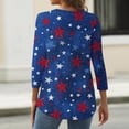 thumbnail image 4 of Women 250th Anniversary USA Shirt Women Patriotic Independence Day Shirt Women Crew Neck 3/4 Sleeve Casual Top, 4 of 5