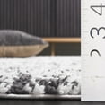 thumbnail image 4 of SAFAVIEH Rumi Selma Distressed Polyester Shag Runner Rug, Charcoal/Ivory, 2'2" x 8', 4 of 7