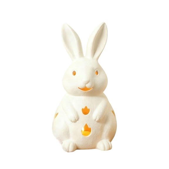 SLYNSHome Tealight Candle Holder Easter Bunny Figurines Candle Holder,Easter Home Decoration Candle Holders for Table Centerpiece