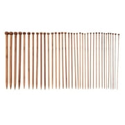 Useful 36PCS 18 Sizes 36cm Single Pointed Bamboo Knitting Needles Set Kit 2.0mm - 10.0mm PK Smooth Crochet Tool