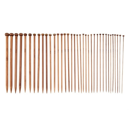 Useful 36PCS 18 Sizes 36cm Single Pointed Bamboo Knitting Needles Set Kit 2.0mm - 10.0mm PK Smooth Crochet Tool