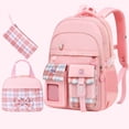 thumbnail image 2 of HJYCHN Backpack for Lightweight 3 Piece Set Ergonomic Large Capacity Daypack for Girls Kids 5-15 Years School Backpacks Pink L, 2 of 9