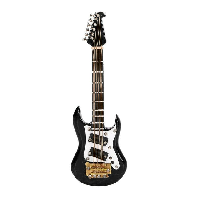 Miniature Electric Guitar Fridge Magnet, Fine Workmanship, Resin, Black