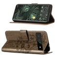 thumbnail image 3 of Dteck Wallet Case for Google Pixel 6 Pro,Butterfly & Flower Embossed PU Leather Magnetic Clasp Folio Flip Kickstand Card Holder Shockproof Protective Phone Cover with Wrist Strap,Gray, 3 of 5