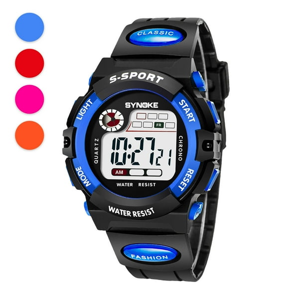 Montres de Sport pour Enfants, Multifonction 30M Montre Étanche LED  Numérique Double Action Montre Montres Électroniques Enfants Garçon Fille  Cadeau