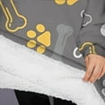 thumbnail image 3 of Oversized Wearable Blanket Hoodie,Dog Paw and Bone Sherpa Blanket Hoodie with Super Pockets,Super Warm Fuzzy Pullover for Women & Men, 3 of 6