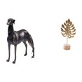 thumbnail image 1 of Estatua de perro de resina, figura de animal, escultura coleccionable, adorno de hoja, adecuada para el hogar, sala de estar, estudio, entrada., 1 of 8