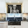 thumbnail image 5 of Coolnut Funny Skull Half Window Tier Curtains 36 Inch Blackout Thermal Insulating Kitchen Linen Tier Curtains for Kitchen, Bathroom, Cafe Home Decor, 5 of 7