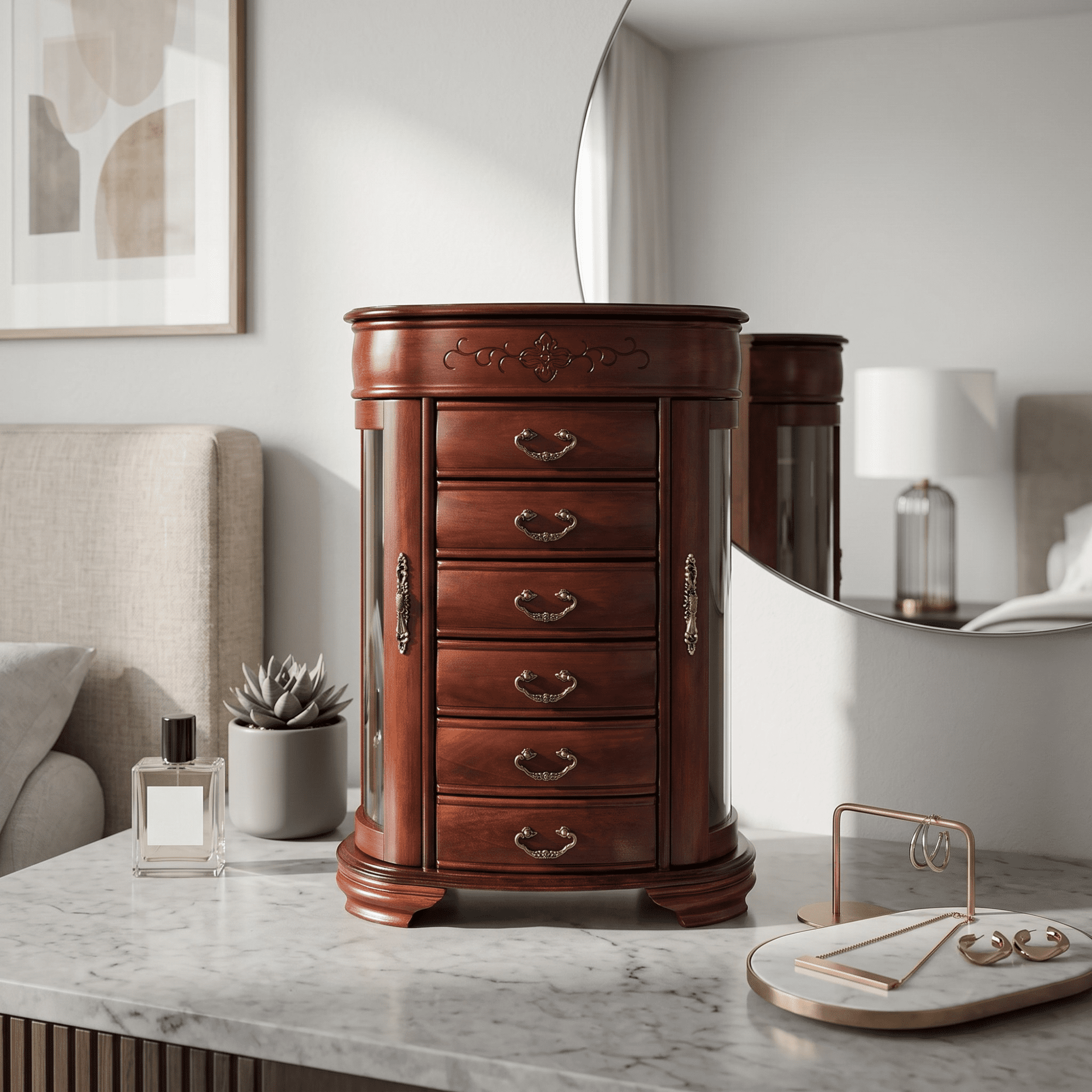 Hives & Honey Patricia Jewelry Chest, Cherry