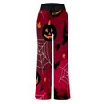 thumbnail image 4 of MEZZALL Halloween Printed Pajama Pants for Women Drawstring Waist Pumpkin Spider Web Pattern Comfortable Night Loungewear Bottoms, 4 of 5