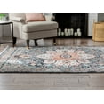 thumbnail image 4 of Well Woven Lycie Multi Black & Pink Vintage Oriental Distressed Medallion Pattern Boho Area Rug, 4 of 9