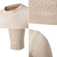 thumbnail image 5 of FRSASU Sweaters for Men Casual Slim Fit Crewneck Pullover Sweater Elastic Knit Warm Sweaters Beige, 5 of 6