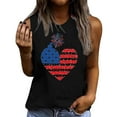 thumbnail image 2 of Delliss Women's Casual Sleeveless Vest Independence Day Fashion Print T-Shirt Baggy Crew Neck Basic Top, 2 of 4