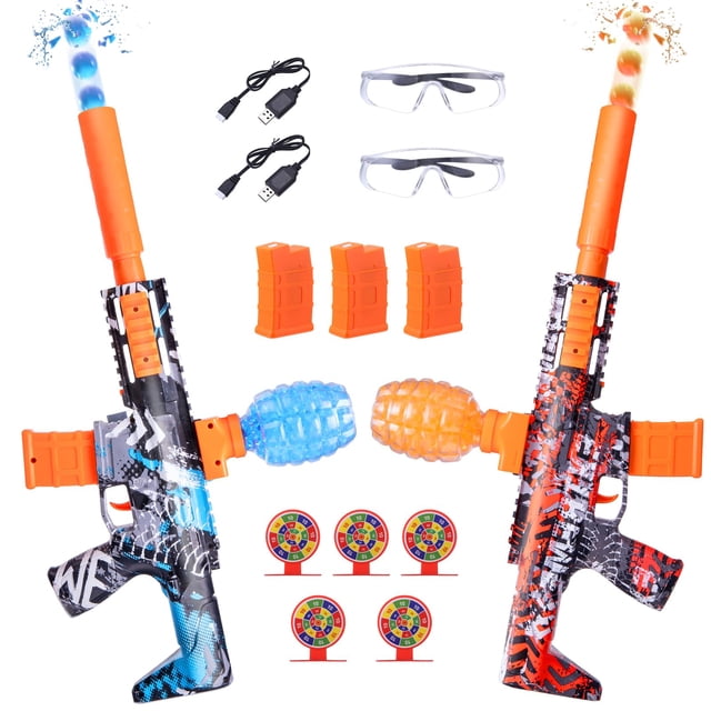 Kit de juguetes Splat Blaster, paquete de 2 unidades, completamente automático con 3 baterías para mayores de 12 años