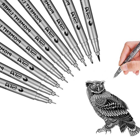 TFixol9 Micro-Pen Precision Fineliner Waterproof Archival Ink Pens Fine Point Line Pen for Art Watercolor Sketching Anime Manga Office Documents Art Drawing Supplies