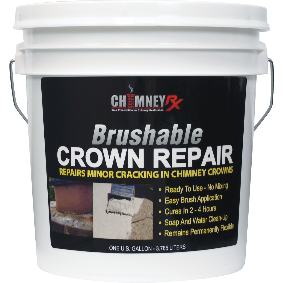 Chimney Rx 1 Gal. Brushable Crown Repair Elastomeric Sealant, Light
