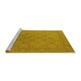 thumbnail image 2 of Ahgly Company Machine Washable Indoor Square Oriental Yellow Industrial Area Rugs, 7' Square, 2 of 4