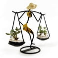 thumbnail image 4 of Candelabro de metal nórdico con personaje abstracto, escultura de niña cargada, candelabro, figuritas hechas a mano, decoración del hogar, candelabros, 4 of 5