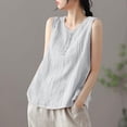 thumbnail image 2 of Qingpeng Womens Cotton Linen Tank Tops V Neck Casual Sleeveless Blouses Summer Basic Tank Shirt, 2 of 6