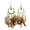 Coffee-Circular, variant on Natural Feathered Dangle Earrings With Colorful Tassels Detailing Handcrafted Lightweight Design Feathered Ear Drops
