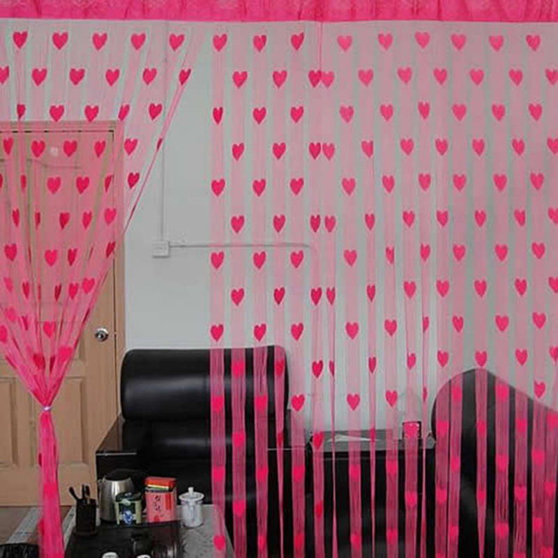 String Curtain Door Home Room  Window Drapes Loving Heart Pattern Tassel Curtain 