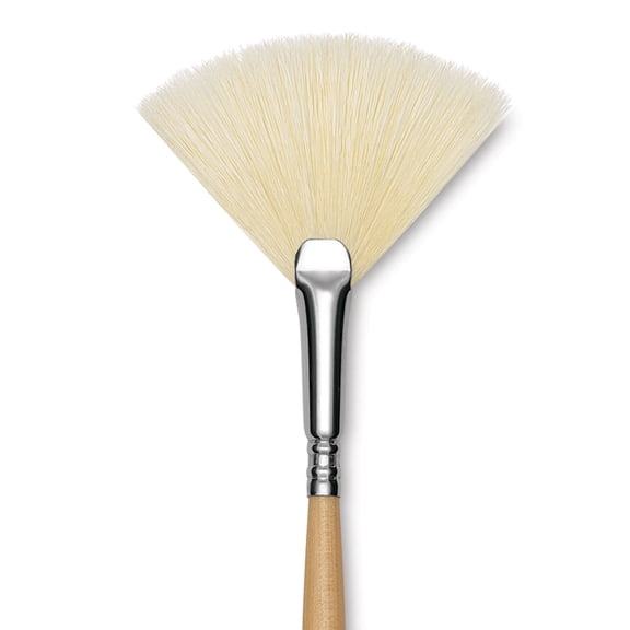 Escoda Clasico Chungking White Bristle Brush - Fan, Long Handle, Size 4