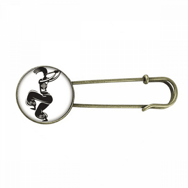 Flûte Célébrer Contour Mexicain Danse Mexicain Rétro Métal Broche Broche Clip Bijoux