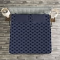 thumbnail image 3 of Ambesonne Navy Blue Quilted Bedspread Set 3 Pcs, Marine Circles Motif, King Size, Navy Blue White, 3 of 3