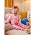 thumbnail image 6 of RUINIXCW Baby Girl Fall Outfit Crew Neck Long Sleeve Romper Pants Bow Headband 3Pcs, 6 of 8