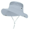 thumbnail image 2 of Lispipm Sun Hats for Men Women Wide Brim Bucket Hat Outdoor Beach Hiking Fishing Caps Mesh Packable Summer Cap Grey, 2 of 3