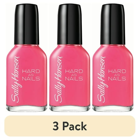 (3 pack) Sally Hansen Hard as Nails Nail Polish, Party Hard-Y, 0.45 oz, No Chipping or Splitting