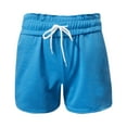 thumbnail image 6 of FAKKDUK Women's Sweat Shorts 5" 12" Drawstring Elastic Waist Cute Running Shorts Summer Casual Shorts for 2023 Womens Gym Short Pants Loose Fit, XL&Blue 1, 6 of 8