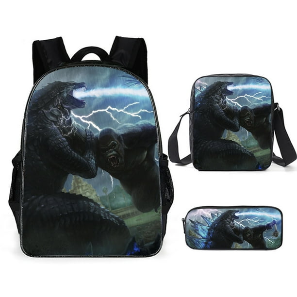 Set de mochilas escolares Kings Kongs vs Godzillas Kids de nylon