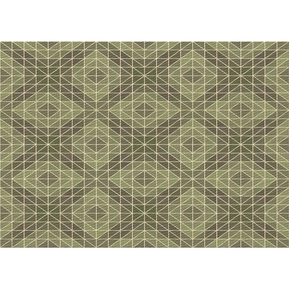 Ahgly Company Indoor Rectangle Patterned Antique Bronze Green Area Rugs, 6' x 9'