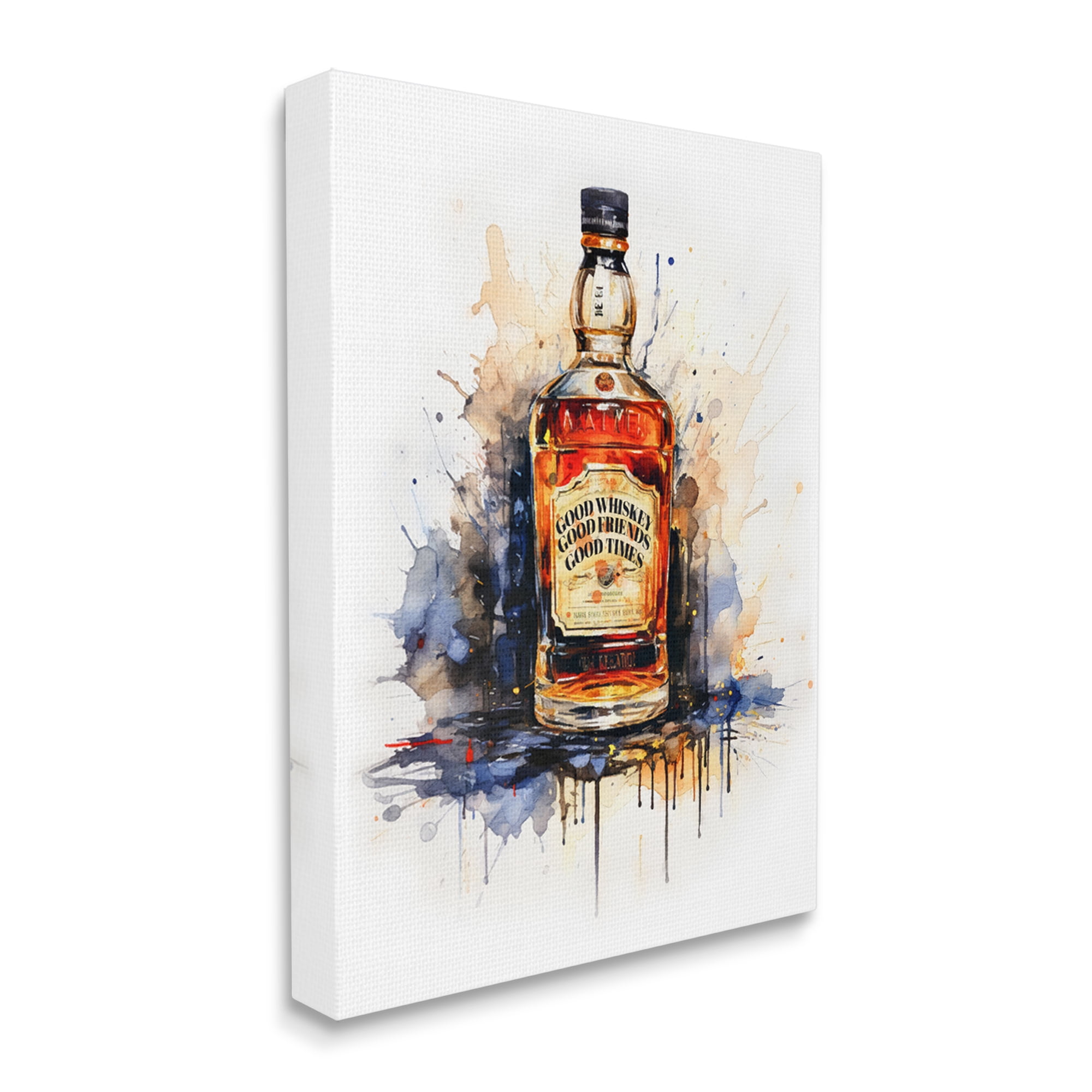 Stupell Industries Good Times Whiskey Bottle Food & Beverage Painting Gallery Wrapped Canvas Print Wall Art, 36 x 48