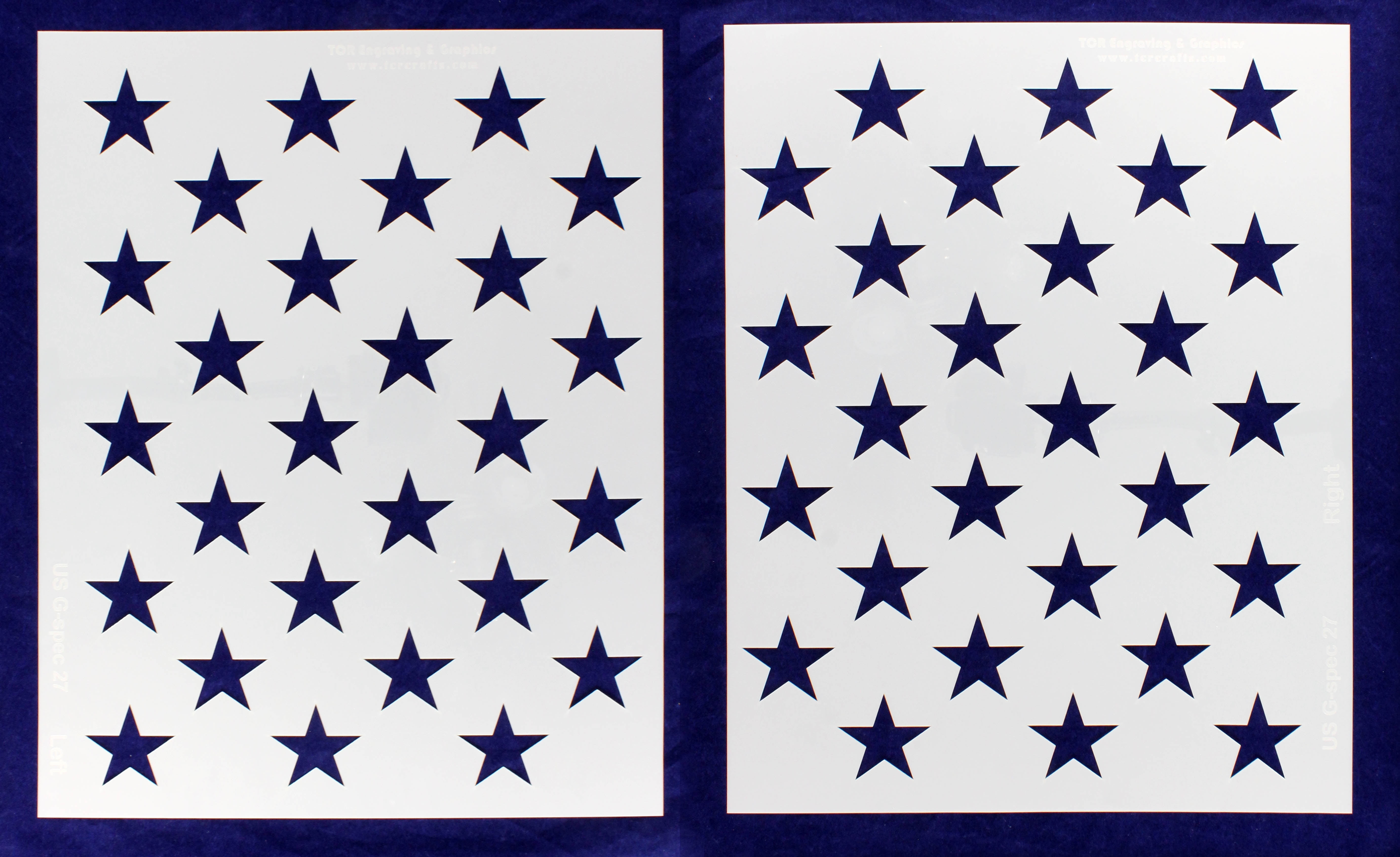50 Star Field Stencil - US / American Flag - G-Spec 19.13"H x 27"L - 2