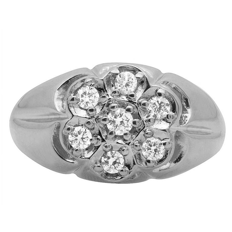 10k white gold diamond cluster ring deals